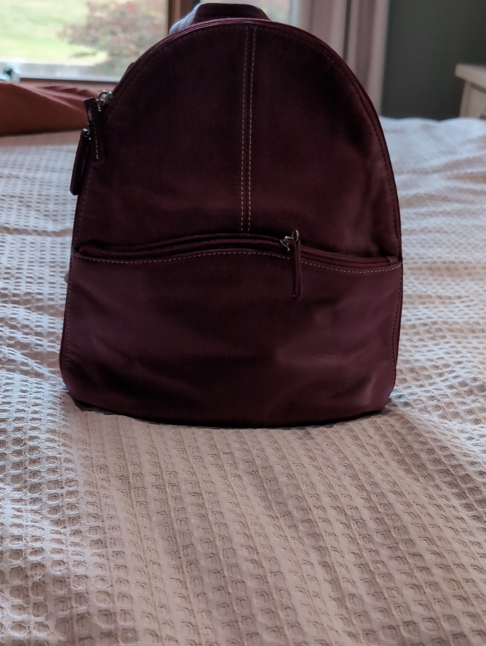 Women’s Red Mini leather Backpack Purse